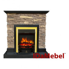 Камінокомплект електричний Dimplex IDaMebel Gemma в класичному стилі з каміном Fobos Brass