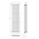 Вертикальний радіатор Ellipse Double 480х1800-8, anticor, білий