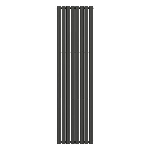 Вертикальний радіатор Ellipse Double 480х1800-8, anticor, чорний муар