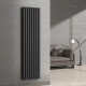 Вертикальний радіатор Ellipse Double 480х1800-8, anticor, чорний муар
