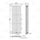 Вертикальний радіатор Ellipse Double 600х1800-10 (50 мм), anticor, білий