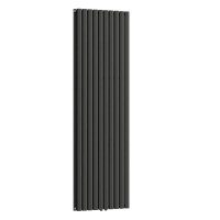 Вертикальний радіатор Ellipse Double 600х1800-10 (50 мм), anticor, чорний муар