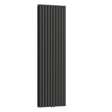 Вертикальний радіатор Ellipse Double 600х1800-10 (50 мм), anticor, чорний муар