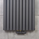 Вертикальний радіатор Ellipse Double 600х1800-10 (50 мм), anticor, чорний муар