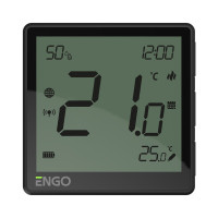 ENGO EONEBATB Накладний Інтернет-термостат ZigBee 3.0, жив. Li-ion 3,7V (чорний)