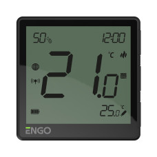 ENGO EONEBATB Накладний Інтернет-термостат ZigBee 3.0, жив. Li-ion 3,7V (чорний)