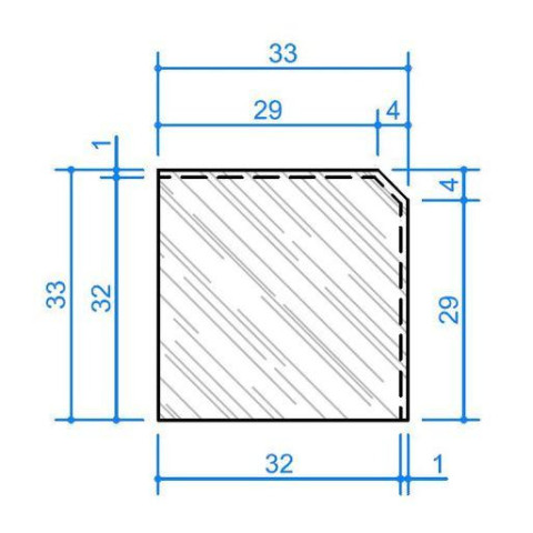 Камінь 33, кут зовнішній 33х33х3,5 гострий, NOVASCHISTE, тон Anthracite 313772