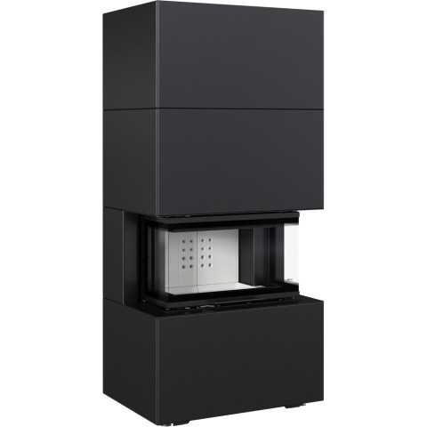 Польська камінна топка в корпусі HOME EASY BOX чорний сталевий на дровах до 70 м² Kratki NBC 7, 7 кВт