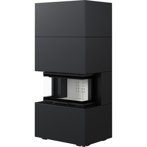 Польська камінна топка в корпусі HOME EASY BOX чорний сталевий на дровах до 70 м² Kratki NBC 7, 7 кВт