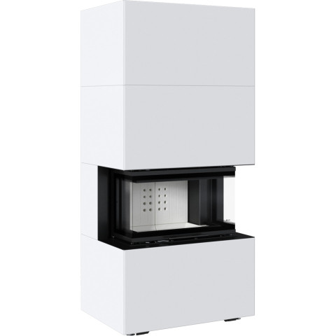 Польська камінна топка на дровах до 70 м² в обудові HOME EASY BOX стальний  - білий Kratki NBC 7 7 кВт