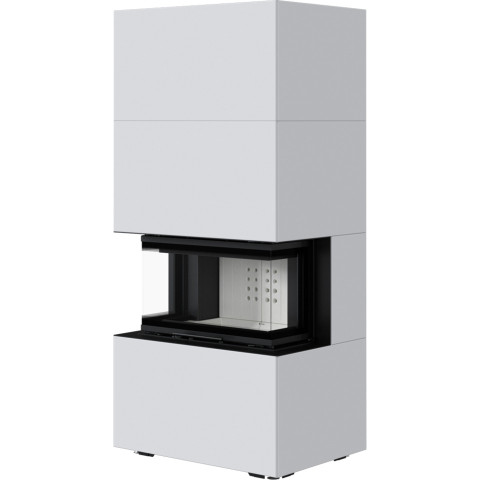 Польська камінна топка на дровах до 70 м² в обудові HOME EASY BOX стальний  - білий Kratki NBC 7 7 кВт