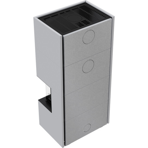 Польська камінна топка на дровах до 70 м² в обудові HOME EASY BOX стальний  - білий Kratki NBC 7 7 кВт