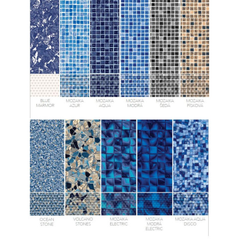 ПВХ-плівка AVfol DECOR ADP Mosaic Blue для басейну, протиковзка, 1.65 м, 1.5 мм