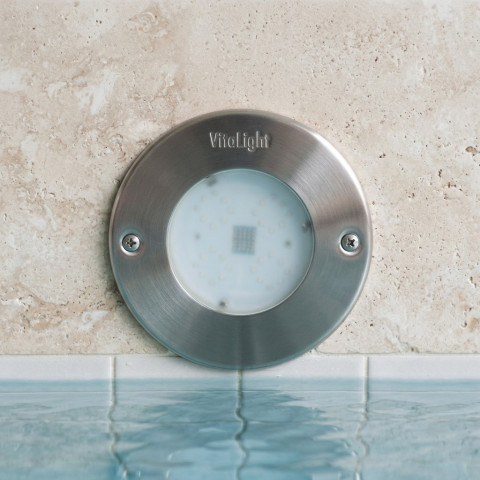 Підводний світлодіодний прожектор для басейну, 4 кольори/8 діодів, 24V/DC, 6000 K, 7900LM денне біле світло, 5