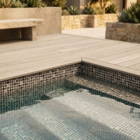 ПВХ пленка для бассейна AVfol DECOR - ADP – MOSAIC GREY, 1.5 мм, 1.65 м – противоскользящая