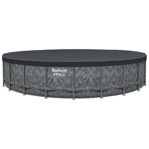 Каркасний басейн Bestway Grey 561JZ (671х132 см) з пісочним фільтром, тентом та драбиною