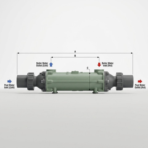 Теплообмінник трубастий 20 кВт Bowman (купронікель), басейн до 40 м3