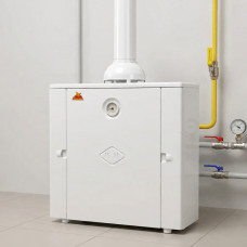 Газовий котел одноконтурний до 100 м² Геліос АОГВ 10 ДМ лівий димохідний 10 кВт для приватного будинку 693х595х210 мм