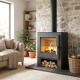 Испанская печь отопительная на дровах до 110 м² стальная со стеклом в дверце Bronpi GIJON 11 кВт (59х41,1х74,6 см)
