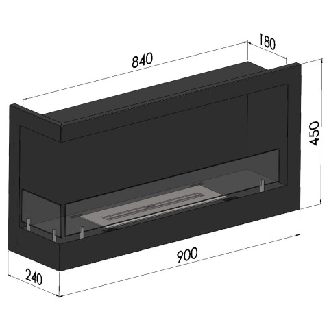 Биокамин Simple Fire CORNER 900 L
