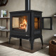 Турецкая печь-камин на дровах до 100 м² чугунная Duval EM-9000 Simge 10 кВт (71х46х70 см)