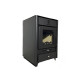Сербская печь отопительно-варочная на дровах до 100 м² стальная с шамотной футеровкой ProFire TARA P 10 черная 10 кВт (52х50х84см)