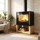 Польская печь на дровах до 55 м² стальная Defro Home CUBEN S WOOD черная 5,5 кВт (71х37х91 см)