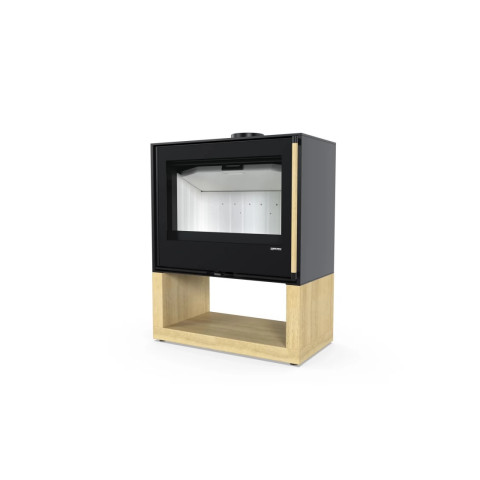 Польская печь на дровах до 55 м² стальная Defro Home CUBEN S WOOD черная 5,5 кВт (71х37х91 см)