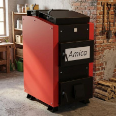 Твердотопливный шахтный котёл до 150 м² Amica Profi 15 кВт из стали толщиной 5 мм для отопления дома, дачи, гаража или производств