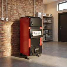 Котел твердотопливный до 160 м² Amica Trend 16 кВт, сталь 5,2 мм, для отопления дома, дачи, гаража или производства