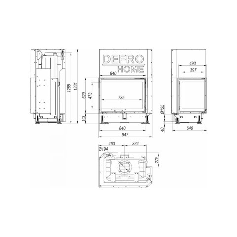 Камінна топка Defro Home PORTAL ME BL G