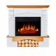 Электрокамин с эффектом пламени декоративный ArtiFlame Roxwell AF23S белый с дубом пристенный из МДФ