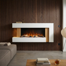 Электрокамин с 3D-эффектом пламени и Wi-Fi декоративный ArtiFlame Fjord AF52 белый настенный