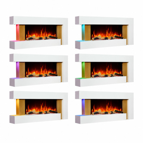 Электрокамин с 3D-эффектом пламени и Wi-Fi декоративный ArtiFlame Fjord AF52 белый настенный