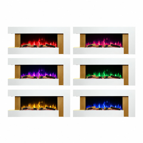 Электрокамин с 3D-эффектом пламени и Wi-Fi декоративный ArtiFlame Fjord AF52 белый настенный
