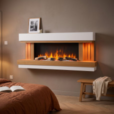 Электрокамин с 3D-эффектом пламени и Wi-Fi декоративный ArtiFlame Sogne AF52 белый настенный