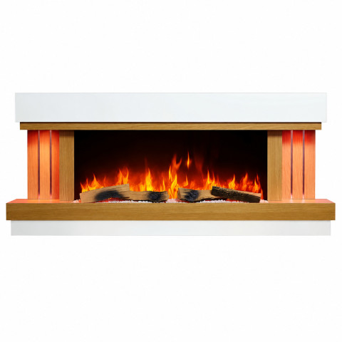 Электрокамин с 3D-эффектом пламени и Wi-Fi декоративный ArtiFlame Sogne AF52 белый настенный