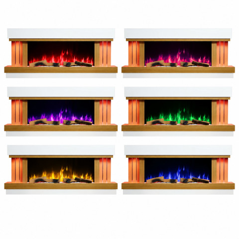 Электрокамин с 3D-эффектом пламени и Wi-Fi декоративный ArtiFlame Sogne AF52 белый настенный