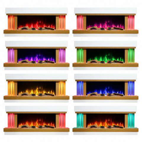 Электрокамин с 3D-эффектом пламени и Wi-Fi декоративный ArtiFlame Sogne AF52 белый настенный
