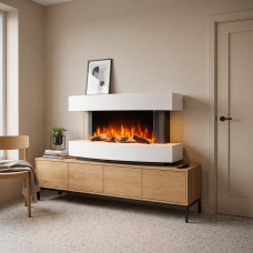 Электрокамин с 3D-эффектом пламени и Wi-Fi декоративный ArtiFlame Lofoten AF48 белый настенный