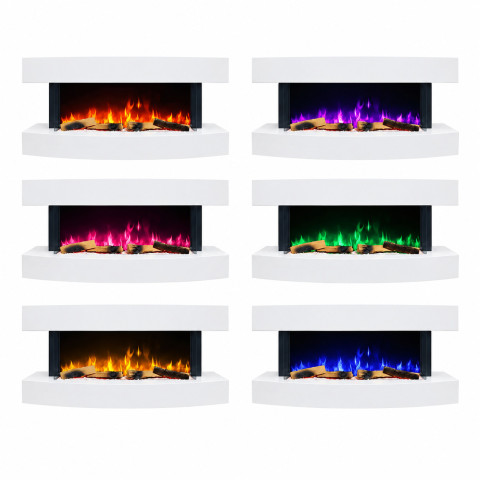 Электрокамин с 3D-эффектом пламени и Wi-Fi декоративный ArtiFlame Lofoten AF48 белый настенный