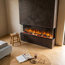 Электрокамин трехсторонний с 3D-эффектом пламени и Wi-Fi декоративный ArtiFlame AF50TS черный встраиваемый стальной