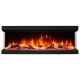 Электрокамин трехсторонний с 3D-эффектом пламени и Wi-Fi декоративный ArtiFlame AF50TS черный встраиваемый стальной