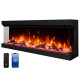 Электрокамин трехсторонний с 3D-эффектом пламени и Wi-Fi декоративный ArtiFlame AF50TS черный встраиваемый стальной