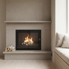 Польська камінна топка на дровах до 100 м² сталева Kratki ERYK PW 10 DECO з водяним контуром 10 кВт 685х414х701 мм