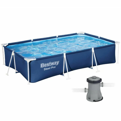 Каркасний басейн Bestway 300x201x66 см прямокутний для дітей з картриджним фільтром 3,3 м³ (56411)