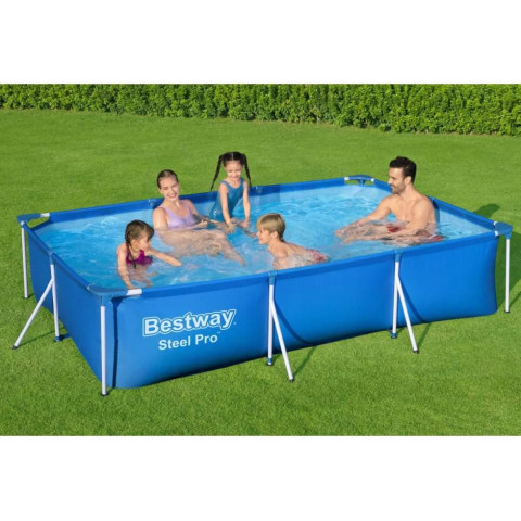 Каркасний басейн Bestway 300x201x66 см прямокутний для дітей з картриджним фільтром 3,3 м³ (56411)
