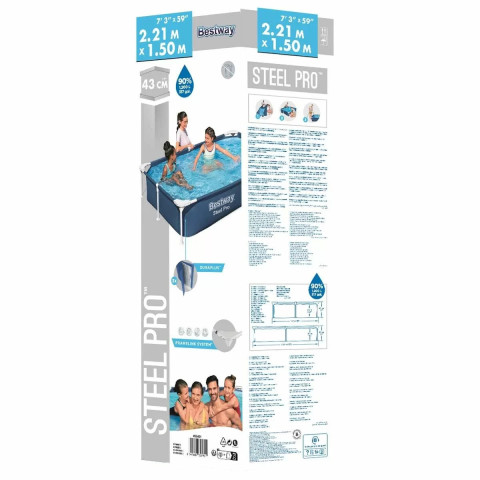 Каркасний басейн Bestway 221x150x43 см прямокутний для дітей без фільтра 1,2 м³ (56401)