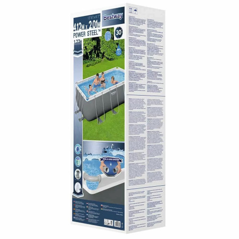 Каркасний басейн Bestway 412x201x122 см прямокутний з картриджним фільтром 8,1 м³ з драбиною (56456)