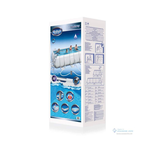 Каркасний басейн Bestway 488x244x122 см прямокутний з картриджним фільтром 11,5 м³ з драбиною та тентом (56670)